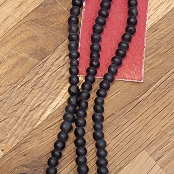 Black Matte Glass 4MM Round Beads 15 Inch/38CM Halcraft Bead Gallery # 97767 - Picture 3 of 9